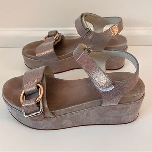J/Slides Silver Metallic Wedge Sandal